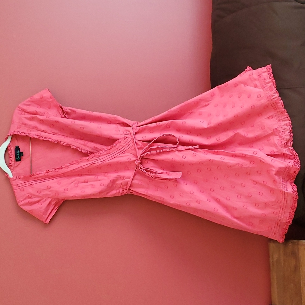 Boden ruffled strawberry sorbet wrap dress